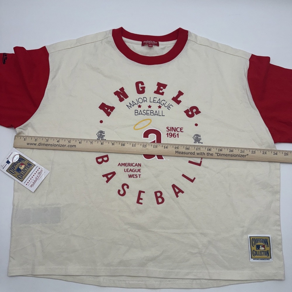 NEW Mitchell & Ness MLB Angels Cooperstown Women's‎ Boxy Crop T-Shirt XL - Picture 6 of 8